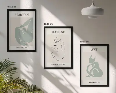 Composição de quadros moderna com figuras abstratas em tons pastel