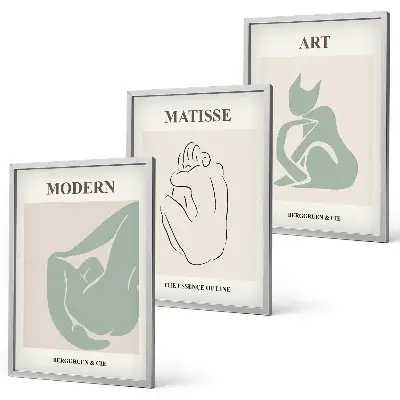 Composição de quadros moderna com figuras abstratas em tons pastel