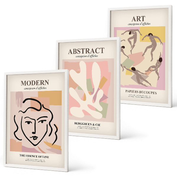 Composição de quadros moderna Retratos elegantes em tons pastel