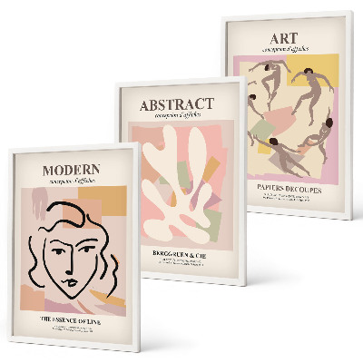 Composição de quadros moderna Retratos elegantes em tons pastel