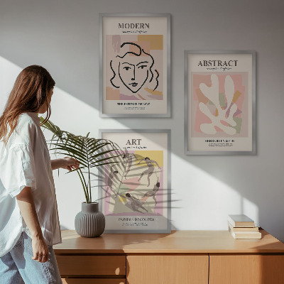 Composição de quadros moderna Retratos elegantes em tons pastel