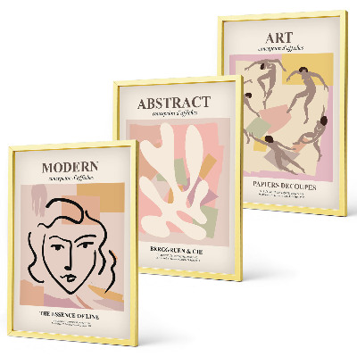 Composição de quadros moderna Retratos elegantes em tons pastel