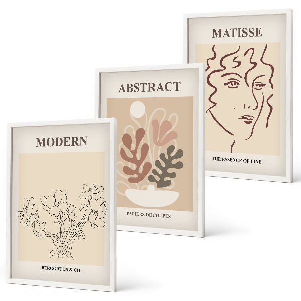Composição de quadros moderna Linhas de plantas modernas
