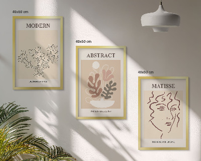 Composição de quadros moderna Linhas de plantas modernas