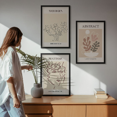 Composição de quadros moderna Linhas de plantas modernas