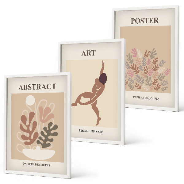 Conjunto de quadros para sala de estar As composições elegantes de Matisse