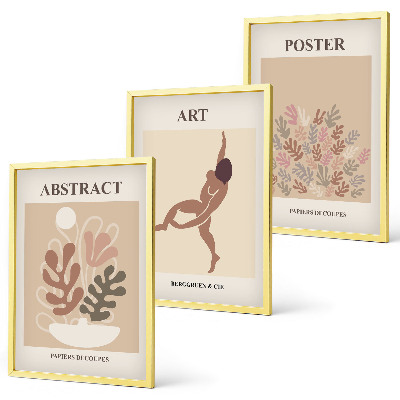 Conjunto de quadros para sala de estar As composições elegantes de Matisse