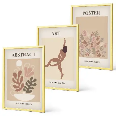 Conjunto de quadros para sala de estar com as composições elegantes de Matisse