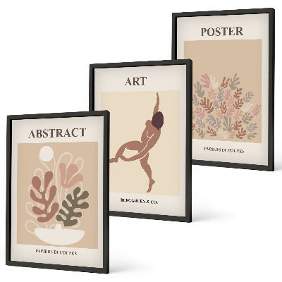 Conjunto de quadros para sala de estar As composições elegantes de Matisse