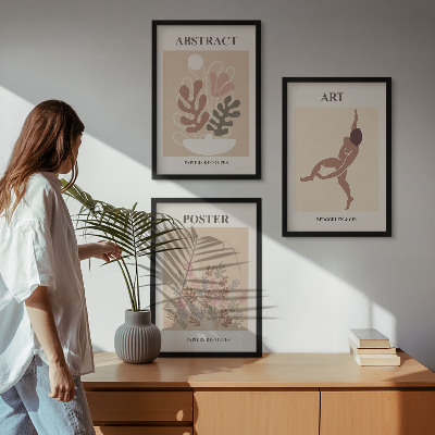 Conjunto de quadros para sala de estar As composições elegantes de Matisse