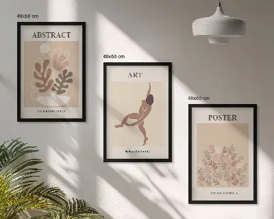 Conjunto de quadros para sala de estar com as composições elegantes de Matisse