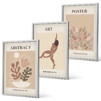 Conjunto de quadros para sala de estar com as composições elegantes de Matisse