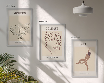 Composição de quadros moderna Gráficos elegantes de flores e personagens