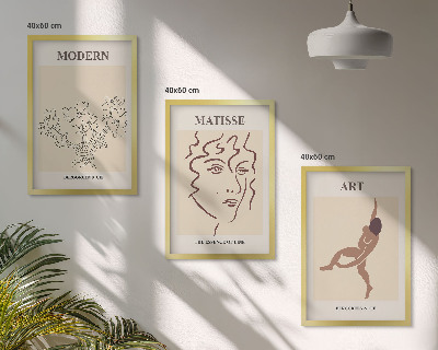 Composição de quadros moderna Gráficos elegantes de flores e personagens
