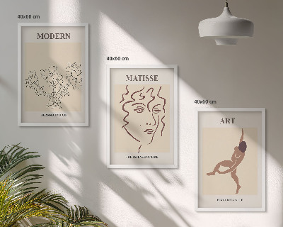 Composição de quadros moderna Gráficos elegantes de flores e personagens