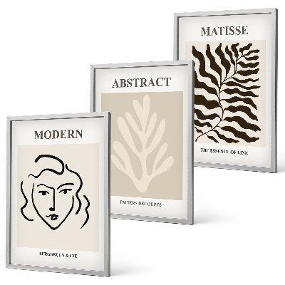 Conjunto de 3 quadros com moldura O rosto deixa arte Matisse