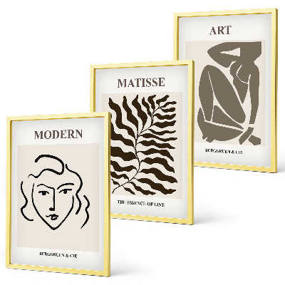 Conjunto de quadros para sala de estar Gráficos, linhas e personagens estilosos.