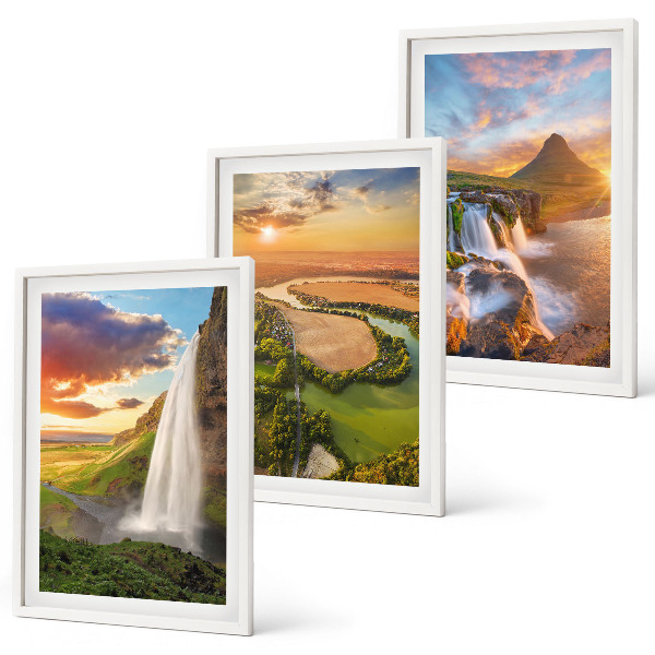 Composição de quadros moderna Paisagens de cachoeiras a oeste