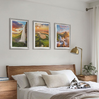 Composição de quadros moderna Paisagens de cachoeiras a oeste