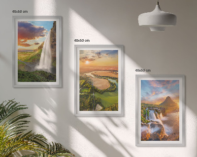 Composição de quadros moderna Paisagens de cachoeiras a oeste