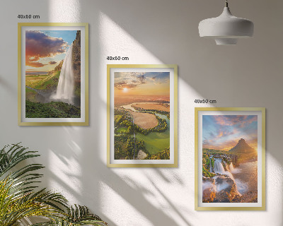 Composição de quadros moderna Paisagens de cachoeiras a oeste