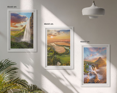Composição de quadros moderna Paisagens de cachoeiras a oeste