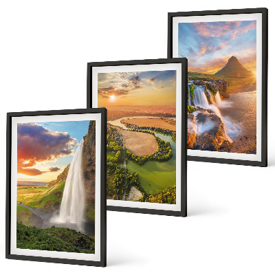 Composição de quadros moderna Paisagens de cachoeiras a oeste