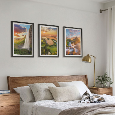 Composição de quadros moderna Paisagens de cachoeiras a oeste