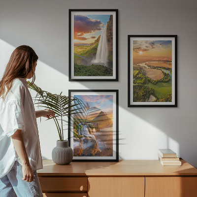 Composição de quadros moderna Paisagens de cachoeiras a oeste