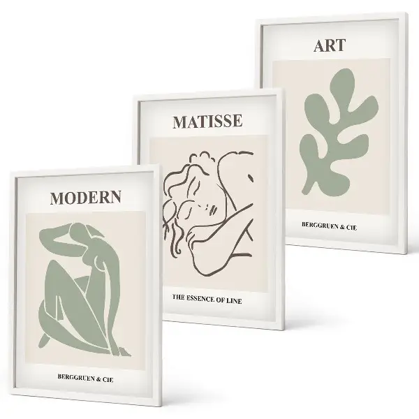 Conjunto de quadros decorativos com design elegante de plantas