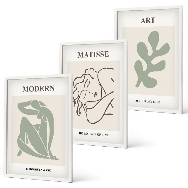Composição de quadros moderna Design elegante de personagens de plantas