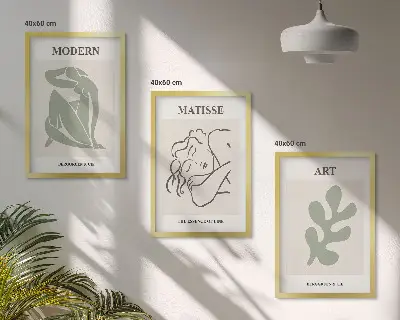Conjunto de quadros decorativos com design elegante de plantas