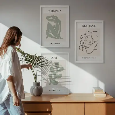 Conjunto de quadros decorativos com design elegante de plantas