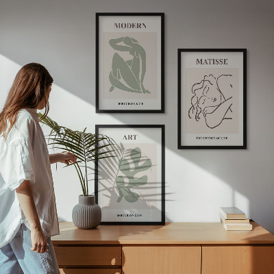 Composição de quadros moderna Design elegante de personagens de plantas