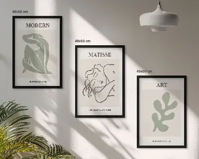 Conjunto de quadros decorativos com design elegante de plantas