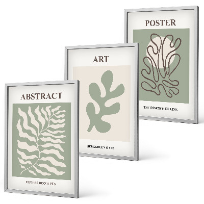 Conjunto de quadros para sala de estar pôsteres com padrões de plantas de Matisse