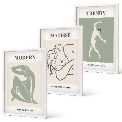Composição de quadros moderna personagens minimalistas e estilosos