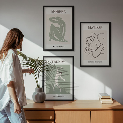 Composição de quadros moderna personagens minimalistas e estilosos