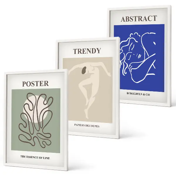 Composição de quadros moderna com gráficos em tons pastel de Henri Matisse