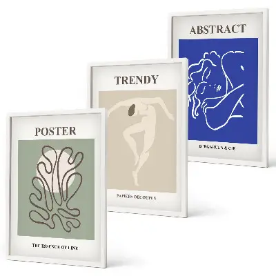 Composição de quadros moderna com gráficos em tons pastel de Henri Matisse
