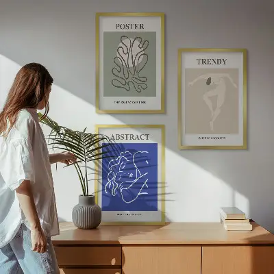 Composição de quadros moderna com gráficos em tons pastel de Henri Matisse