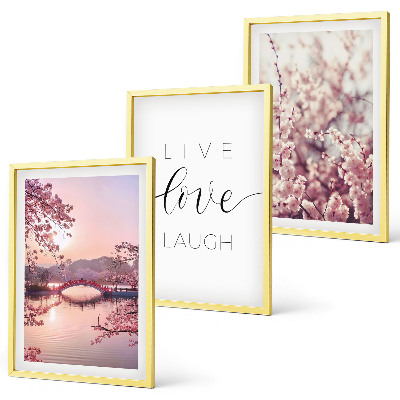 Conjunto de quadros para sala de estar motivo de inscrição de ponte de flores