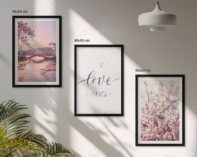 Conjunto de quadros para sala de estar motivo de inscrição de ponte de flores