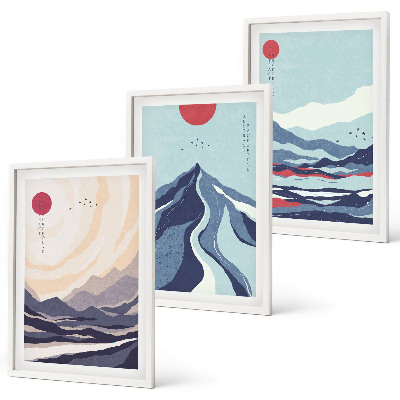 Composição de quadros moderna Resumo Montanhas Japonesas
