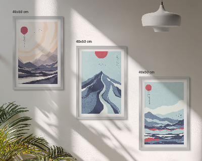 Composição de quadros moderna Resumo Montanhas Japonesas