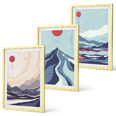 Composição de quadros moderna Resumo Montanhas Japonesas