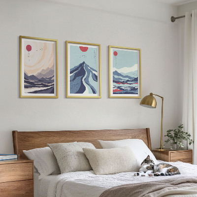 Composição de quadros moderna Resumo Montanhas Japonesas