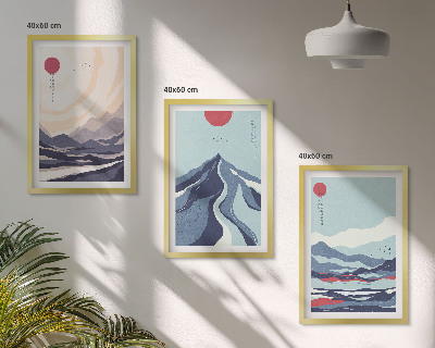 Composição de quadros moderna Resumo Montanhas Japonesas