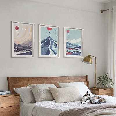 Composição de quadros moderna Resumo Montanhas Japonesas