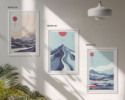 Composição de quadros moderna Resumo Montanhas Japonesas